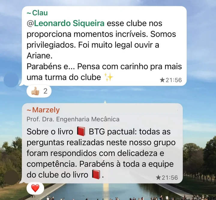 Depoimento de participante do Clube do Livro